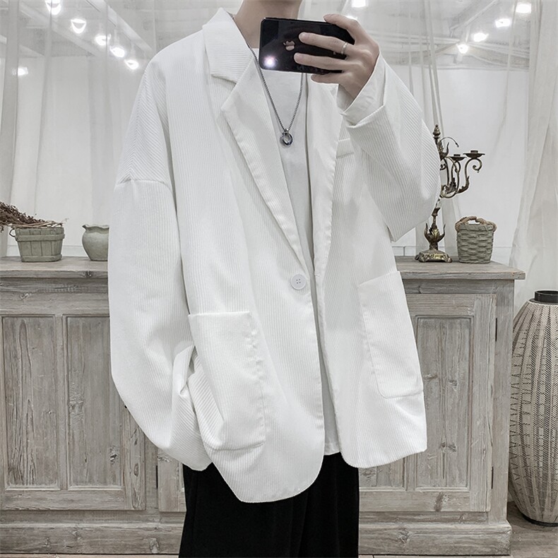 现货秋冬装港风宽松灯芯绒纯色休闲男装西装外套小西服D201-DM09,男装西服套装,电商D321-1