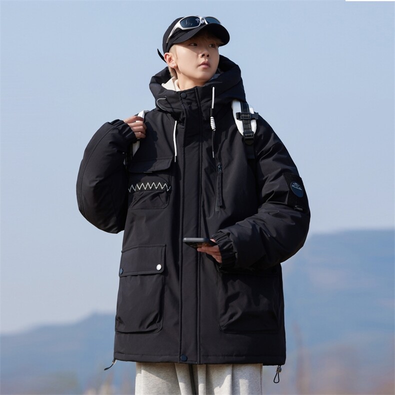 冬季防寒白鸭绒工装户外连帽男士羽绒服外套大衣A406Y90307P245，男装羽绒服，星座309（原A406）