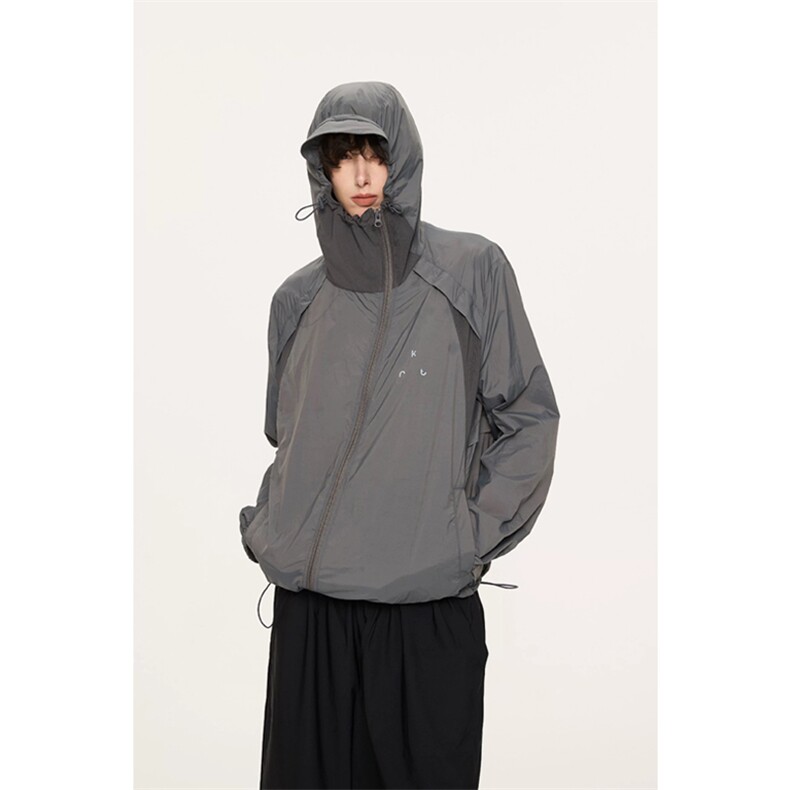 网图有货异形冰甲夏季斜拉链活片裁剪透气防嗮服外套男A730-P50,女装短外套,星座1505