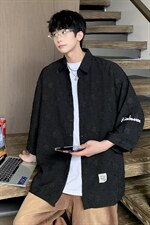 1港风花型七分袖衬衫男大码M-5XL风情侣衬衫男QCS7023P45控68，男装衬衫，星座226-2