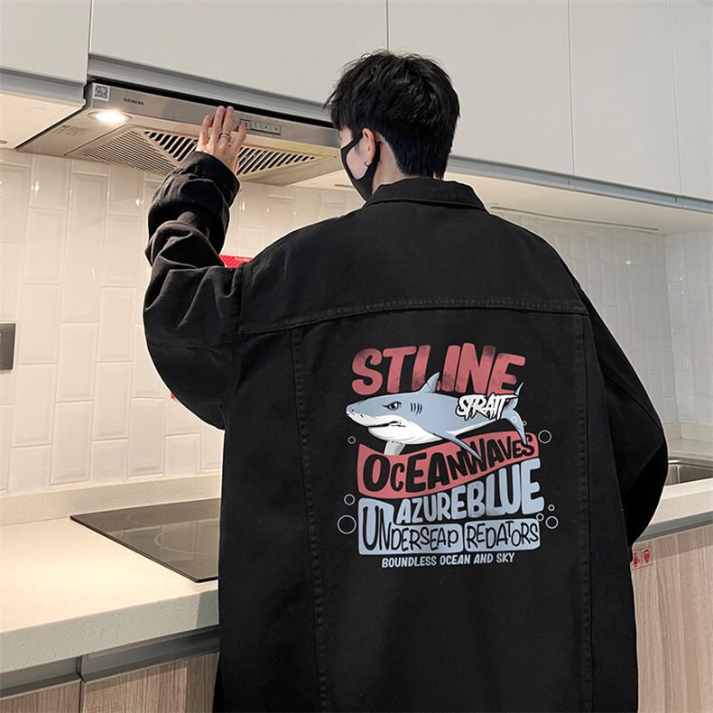 牛仔夹克男大码牛仔外套男茄克 NJ77331-P60加绒款-P75图片