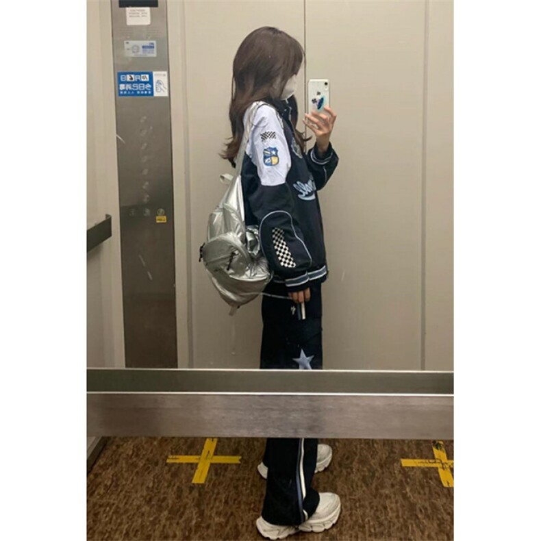 复古玉桂狗机车冲锋服男女秋冬新款设计百搭宽松显瘦外套W1818,男装夹克,星座1116A（原606A-3）