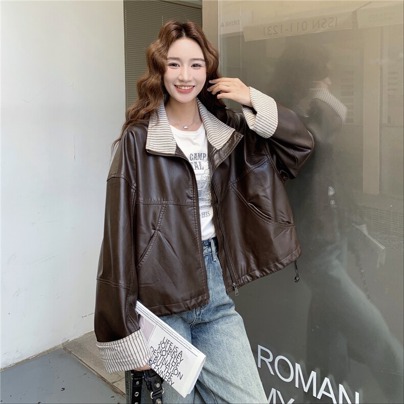 2026春秋季新款皮衣短款RF2C290-6873#-P165-K248,女装皮衣,2C290