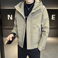 秋冬新款二棉加棉夹克连帽冲风衣男士外套棉服7M21-P120，男装夹克，星座703-1