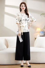 2025年夏装新款气质宽松韩版连衣裙套装两件套6820，女装套装/套裙，香莘料