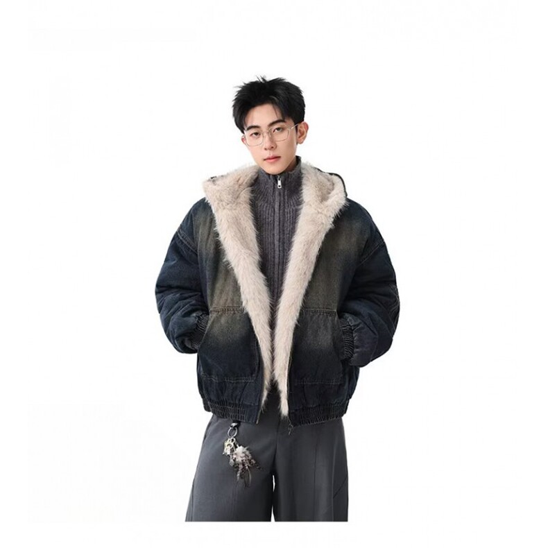 网络图现货潮牌日系ins原宿慵懒新款简约牛仔棉衣J3281-P165，男装棉衣，星座715-7