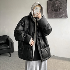 8XL-M高品质！！特大码羽绒服假两件皮棉袄连帽羽绒服YRFC02P190，男装羽绒服，电商D206-1