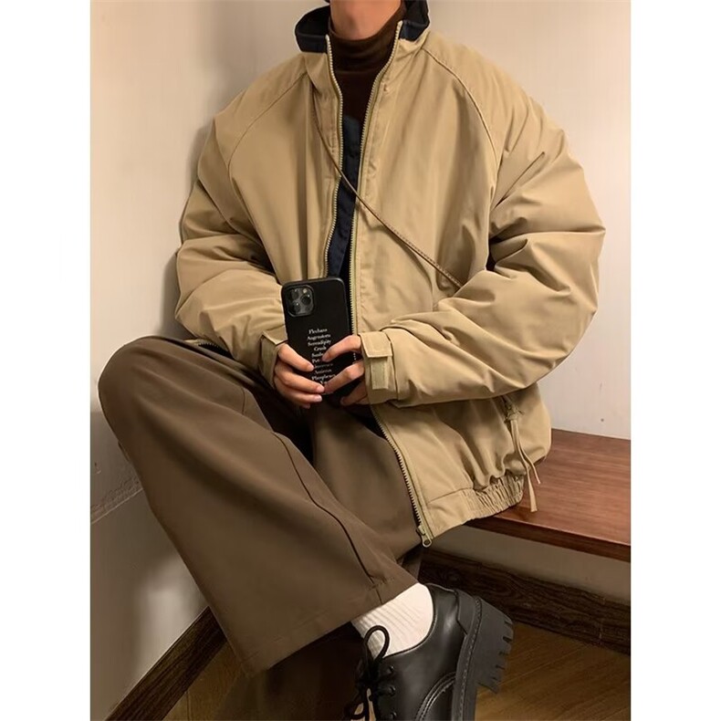 新款男女加厚日系简约棉袄棉服气质时尚慵懒面包服Y6586P85,男装棉衣,星座1116-2