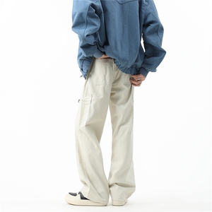 C315-XT09现货高质量100棉工装拼接拉链口袋休闲裤(P65X89)棚拍4图片