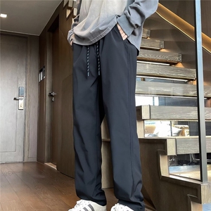 美式破坏线条直筒伐木工装裤男款春秋款2025新款修身男士休闲裤子图片