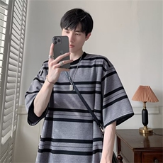 五分袖t恤男款夏季宽松短袖美式潮牌百搭情侣体恤，男装T恤，星座716-4