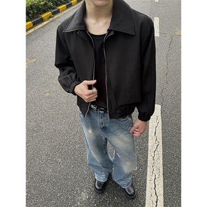 时髦个性潮流上衣宽松廓形街头感单排扣设计夹克HY826P75控118图片