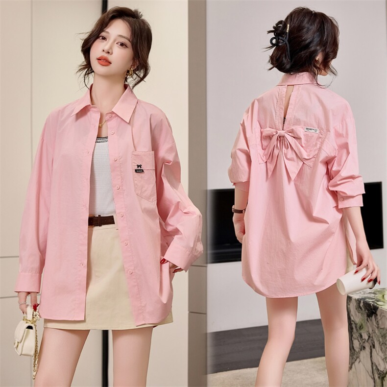 2025春装新款长袖衬衫女设计感宽松衬衣外穿上衣，女装衬衫，梦懿尔