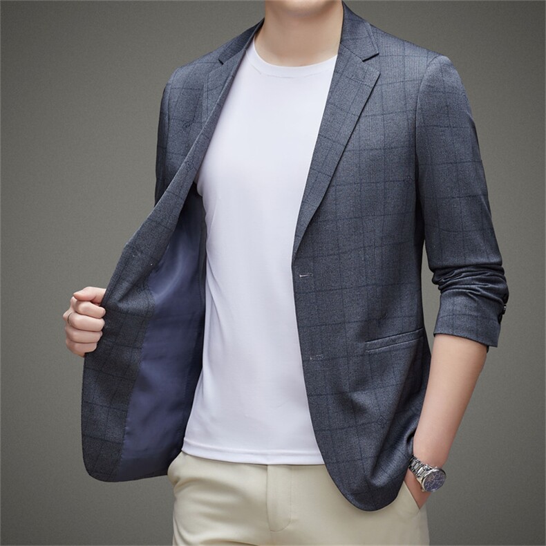 春秋新款男士高端西服休闲百搭潮流长袖轻商务休闲西装上衣,男装西服,电商B212（原钱塘6029）
