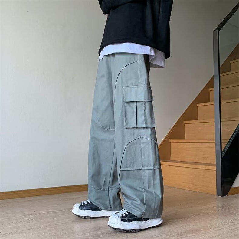工装裤男韩版潮流高街帅2023春秋新款ins宽松百搭休闲裤K3326-P41,男装休闲裤,星座412-3