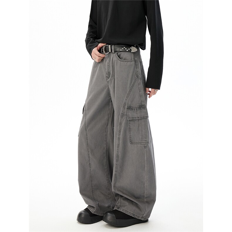 6155秋冬版型洗褪高质量弯刀100棉拼接工装休闲裤(P65X108)8,男装休闲裤,电商C315