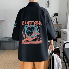 ！夏款港风冰丝衬衣男黑寸衫男白短袖衬衫男DXC286-P30，男装衬衫，电商B371