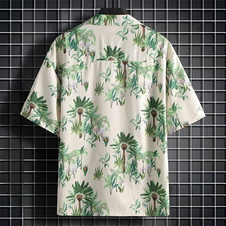潮牌夏季莫吉托系列花衬衫新中式风抗皱元素男士衬衫,男装衬衫,星座1013