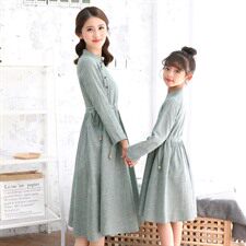 潮流印花拼接气质时尚休闲长袖圆领亲子装2021年秋季，童装亲子装，安之芮娜