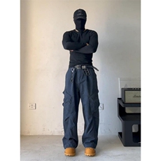 工装裤男款春秋季美式复古a字阔腿裤子宽松休闲裤MK8211P65，男装工装外套，星座1013-5