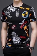 W90236钱塘2020-3夏季男士精品高端双丝光纯印花T恤P125，男装T恤，钱塘207-3