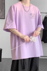 夏季内景纯棉港风宽松短袖T恤男潮牌圆领打底衫DT9741/P25，男装T恤，电商B316