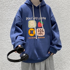 纯棉连帽卫衣男大码运动帽衫宽松薄WY2322-P35加绒款-P40，男装卫衣，电商A040