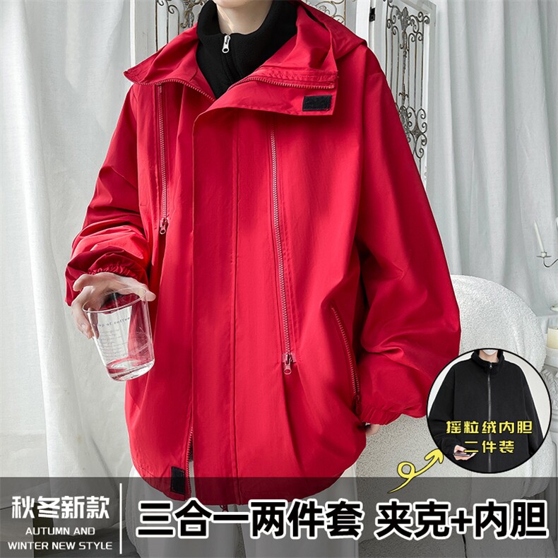 三合一冬季冲锋衣棉衣男防水加厚棉服连帽棉袄潮A266-SH80181-P80,男装夹克,电商A266