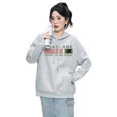 美式潮牌休闲风男女小众设计宽松款套头情侣装运动风连帽卫衣，女装卫衣/绒衫，初闻兮