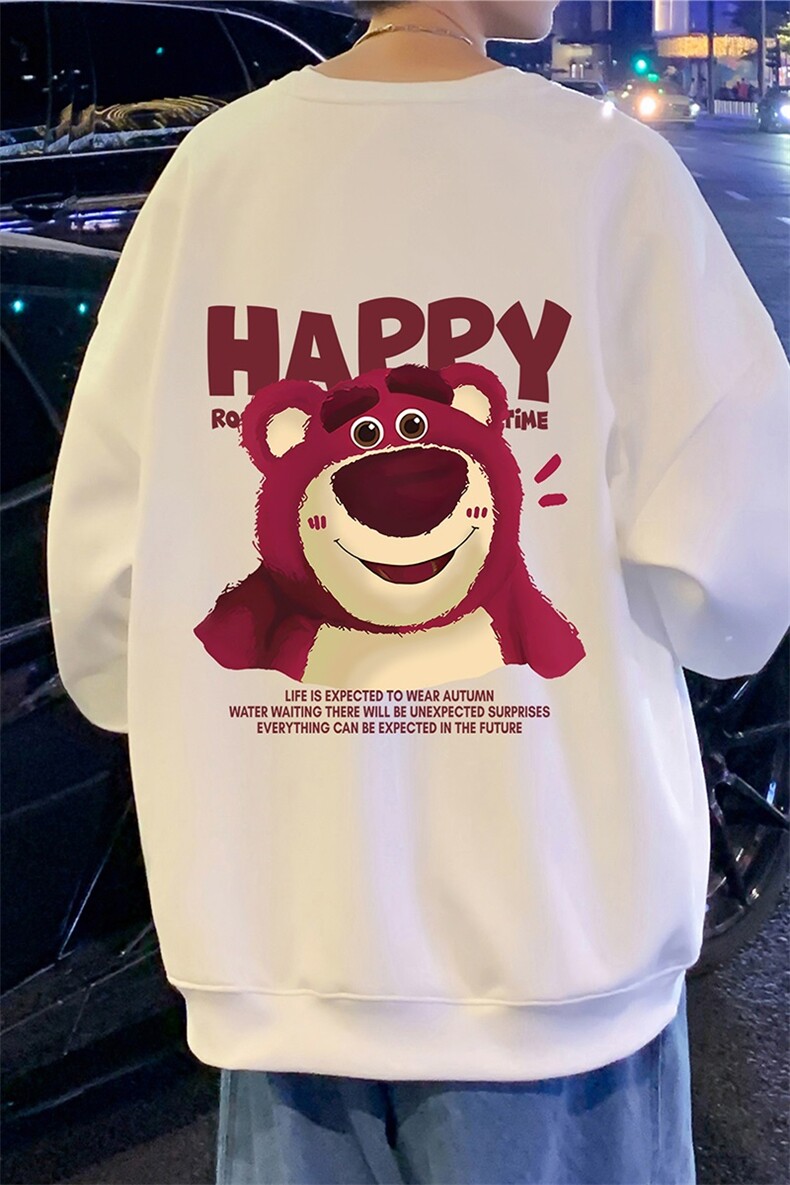 W550加绒P45运动美式印花圆领卫衣男春秋季长袖打底衫宽松外套,男装T恤,星座304A-1