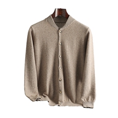 男款秋冬衫35%宽松圆领开衫男装，男装羊绒开衫，飞邦羊绒