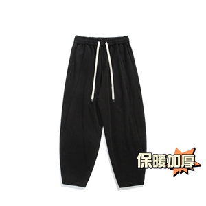冬季新款加厚抗起球呢料哈伦裤宽松大码休闲萝卜裤小脚男872-P65图片