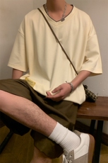 夏季短袖港风暖光休闲宽松潮牌百搭短袖T恤男TC3138RK01-P30控50，男装T恤，星座717