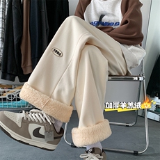 2025冬季新款华夫格贴标保暖羊羔绒直筒裤A316-1-K1212P45控65，男装棉衣，星座906（原电商a316-1）