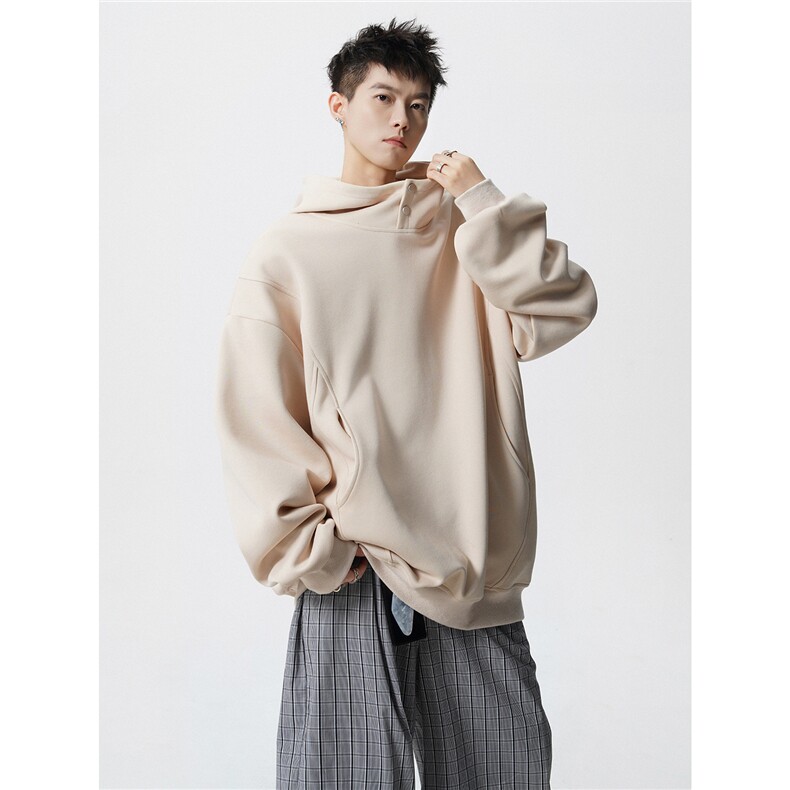 8XL-M美式重磅连帽卫衣大码结构设计拼接上衣秋季外套WY9106特P50,女装短外套,电商B238