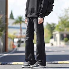 牛仔裤男女潮牌做旧水洗显瘦vibe高街直筒阔腿长裤子K616P50，男装牛仔裤，电商D325