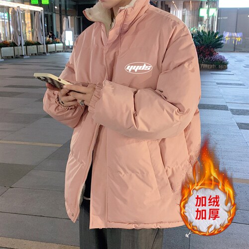 ！2023秋冬字yyds字母印花加绒加厚立领棉服外套MY106特P78,男装棉衣,电商B220