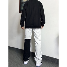 B221美式ins高街暗黑小众情侣个性破洞牛仔裤LK23046-P70控98，男装牛仔裤，电商B221