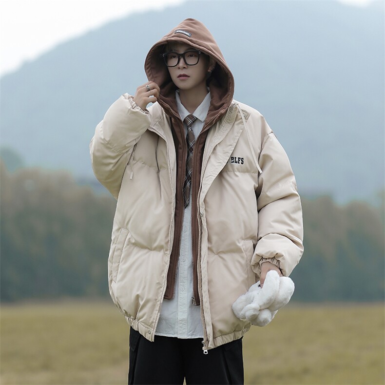 美式高街假两件加厚棉衣2024冬季新款潮牌棉服外套男W7977-P85,男装棉衣,星座512-4