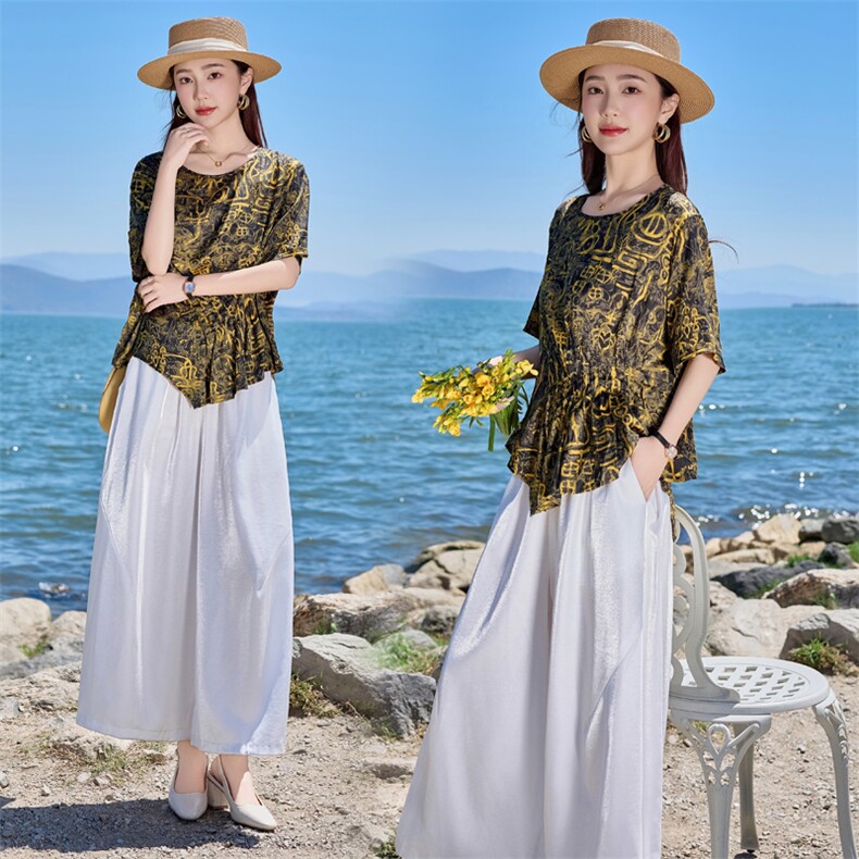 【夏季女装新款】大量现货时尚舒适洋气宽松套裤，女装套装/套裙，魅衣本色