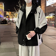 连帽冲锋衣男士春秋季年新款青年潮牌工装夹克薄款上衣JK675，男装夹克，星座1116A-1（原606A）