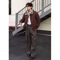 保暖毛领夹克棉服女冬季解构设计感夹棉加厚棉袄外套潮MM93，男装夹克，星座1116A（原606A-3）