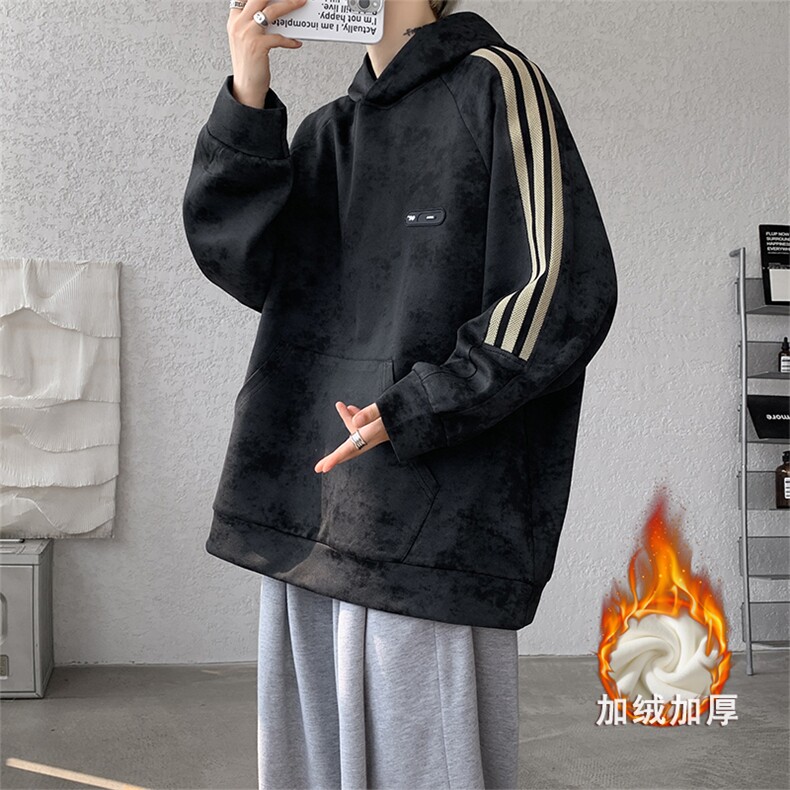 现货WY10081-特P48控88华棉扎染高品质织带连帽大码卫衣,男装卫衣,电商A059