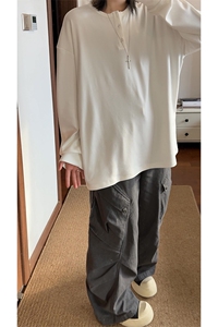 秋冬套头长袖套头圆领T恤德绒打底衫男潮 XZ213-V006-P35控58图片