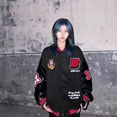 W9571-P70网图现货新款美式复古刺绣棒球服外套撞色拼接夹克，男装夹克，星座1608-2