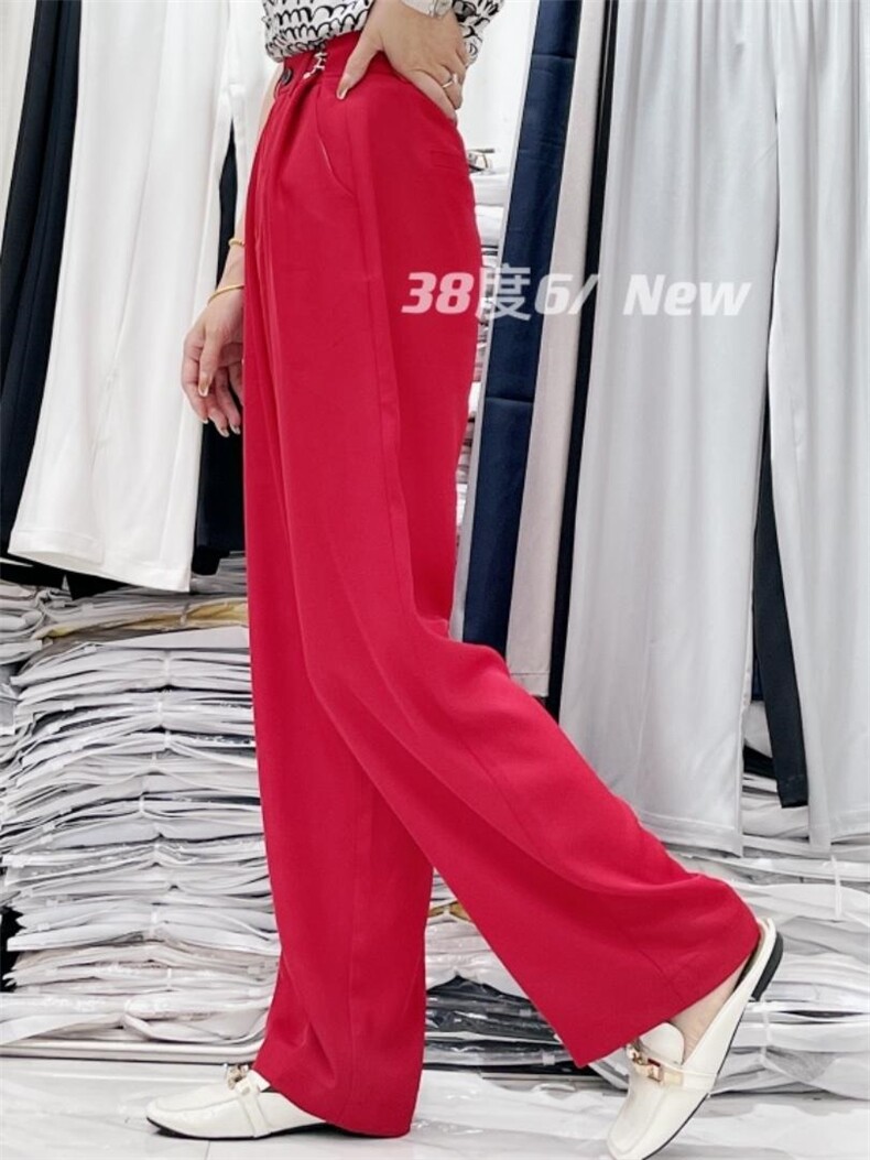 21073勾勾阔腿裤黑白杏绿红五色炸街！，女装，38度6