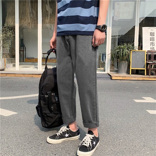 秋季韩版潮流休闲牛仔裤男宽松百搭直筒潮牌坠感老爹裤NK907-p35，男装牛仔裤，星座1008-1