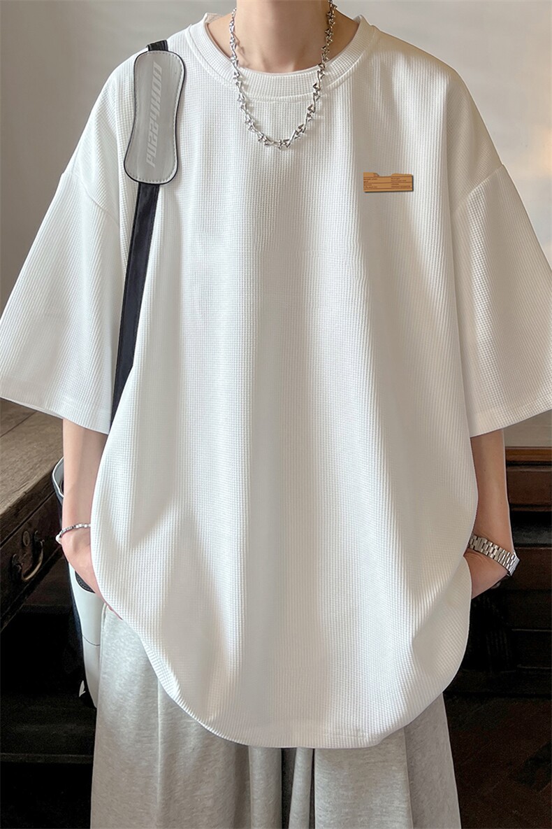 华夫格t恤男短袖男大码五分袖酒店风HT73293-P22,男装T恤,电商A040