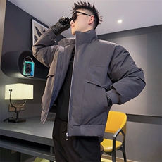AY122/P138控178冬季社会小伙立领潮流保暖口袋潮牌棉服男灰首，男装棉衣，星座305B-1