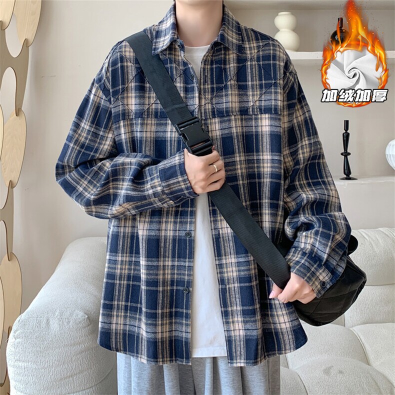 2024HC24589加绒冬季大皂真超绒长袖衬衫M-5XHC24865-特P50,男装衬衫,电商A022